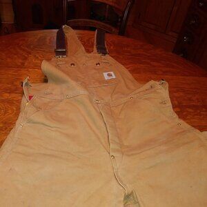 carhartt bib overalls, brown, size 34x30